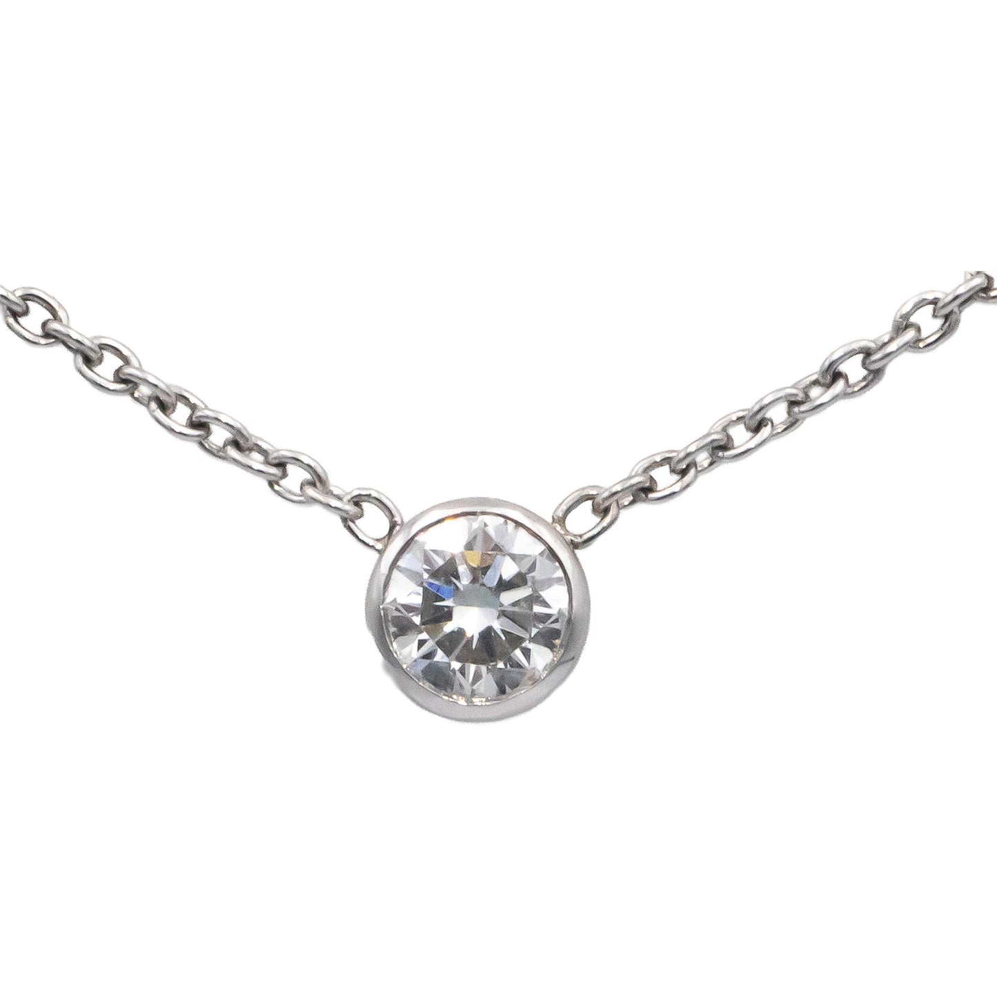 Platinum & 14k White Gold 0.50CT Round Cut Diamond Solitaire Pendant Necklace
