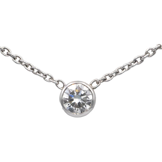 Platinum & 14k White Gold 0.50CT Round Cut Diamond Solitaire Pendant Necklace