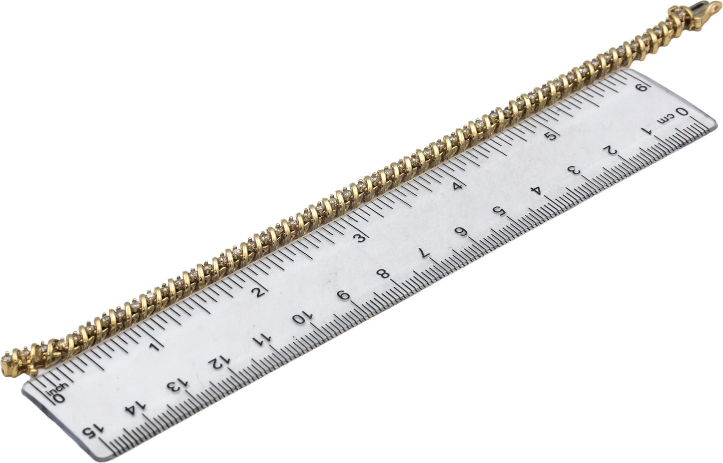 14k Yellow Gold Jewelry 2.0CT Round Cut Diamond S Link Tennis Bracelet