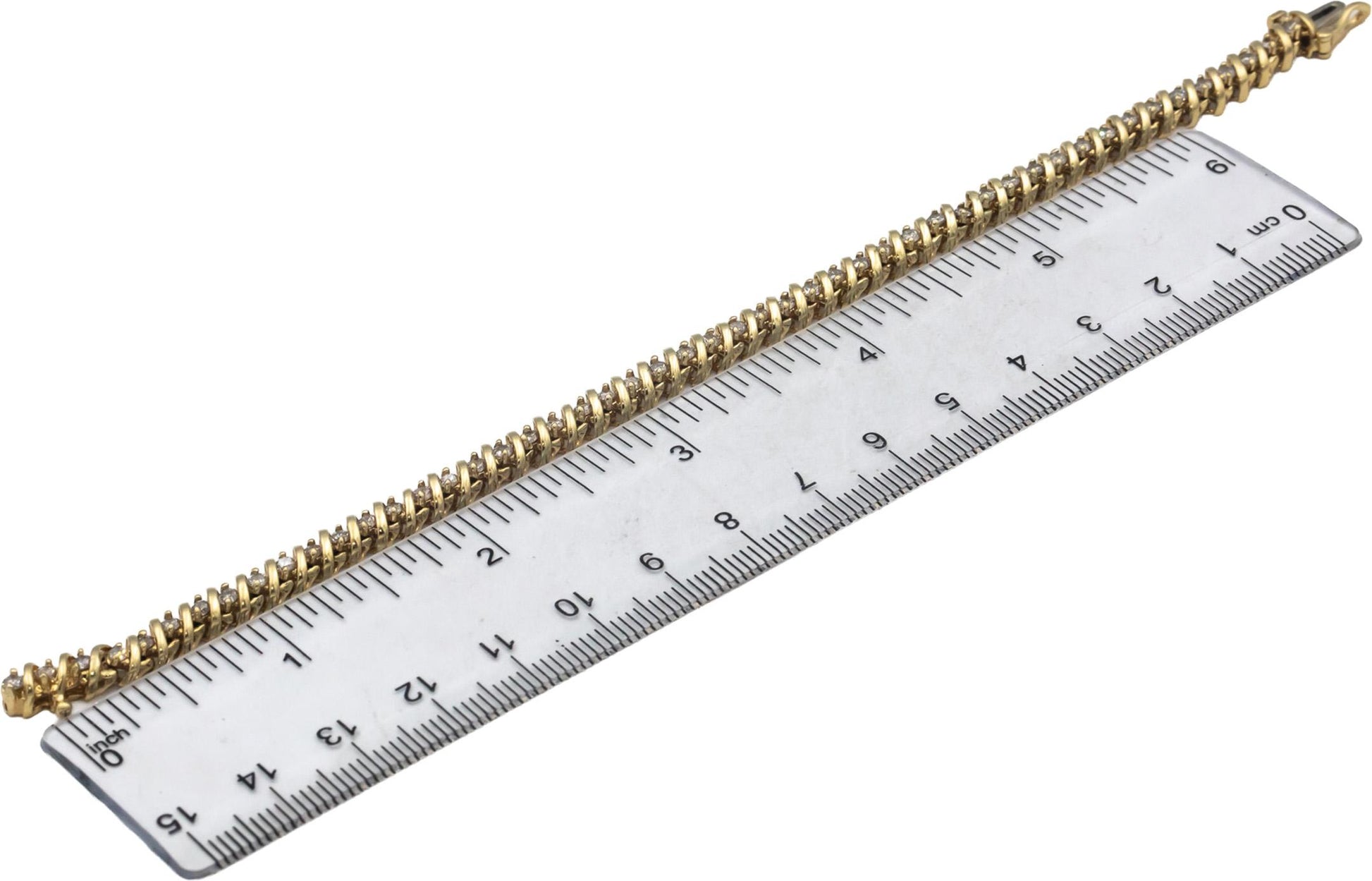 14k Yellow Gold Jewelry 2.0CT Round Cut Diamond S Link Tennis Bracelet