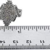 10k White Gold Round Diamond Cluster Cocktail Ring 1.40CT Size 7
