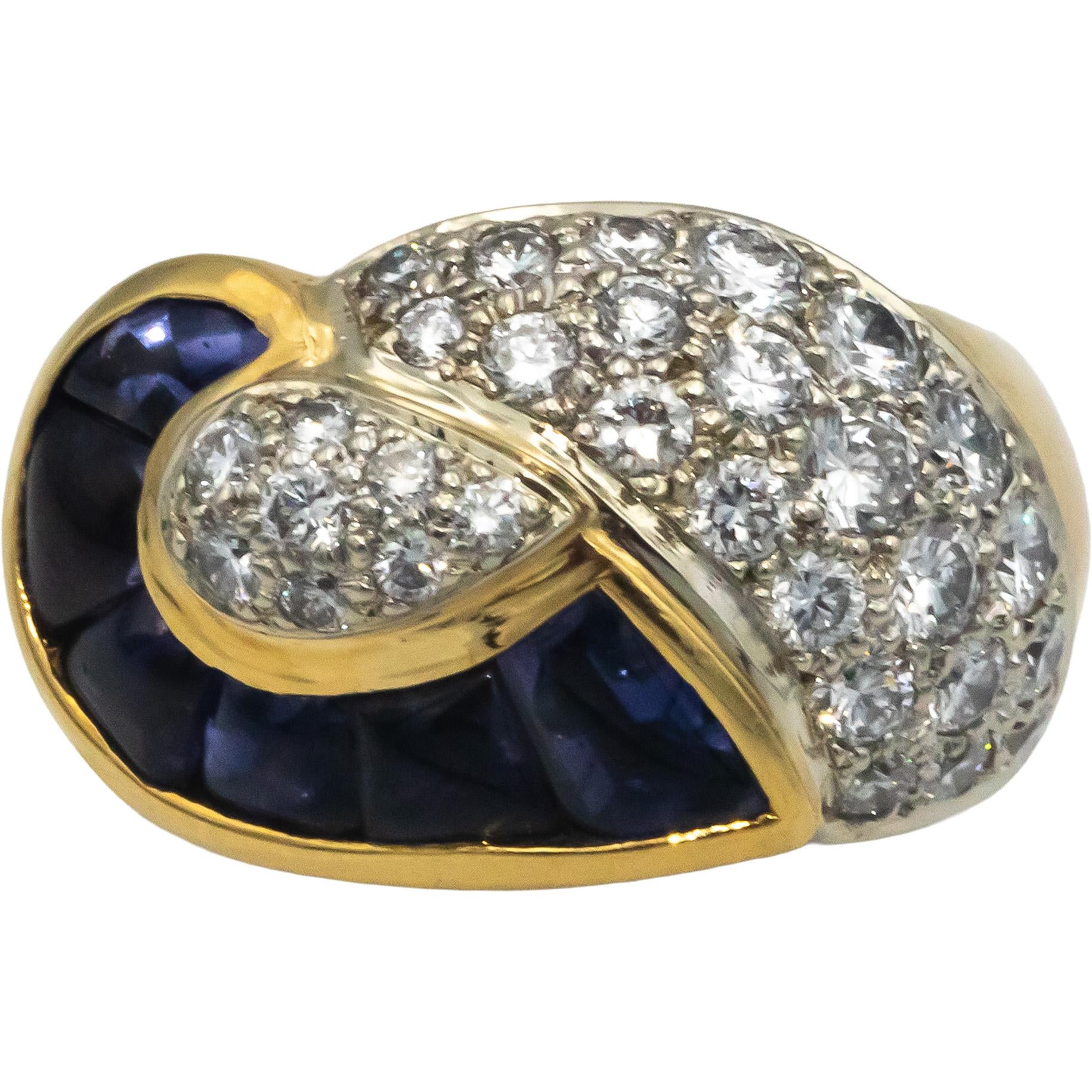 18k Yellow Gold VS Diamond and Tourmaline Cocktail Ring 2.25CT Size 6.5