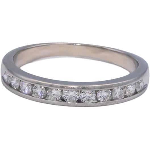 14k White Gold 0.50CT Round Cut Diamond Band Ring Size 7.75