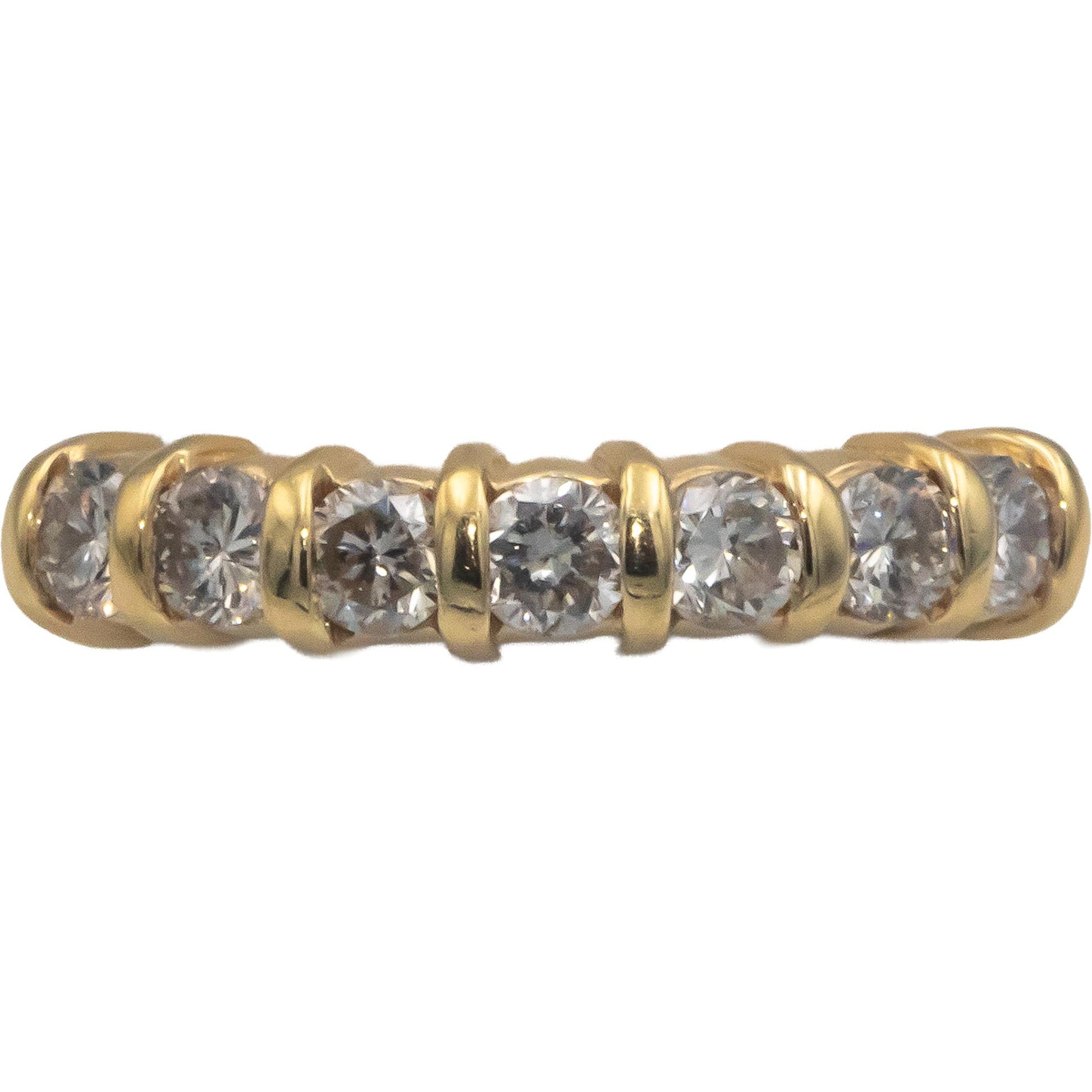 14k Yellow Gold 1.0CT Round Cut Diamond Band Ring Size 8.25