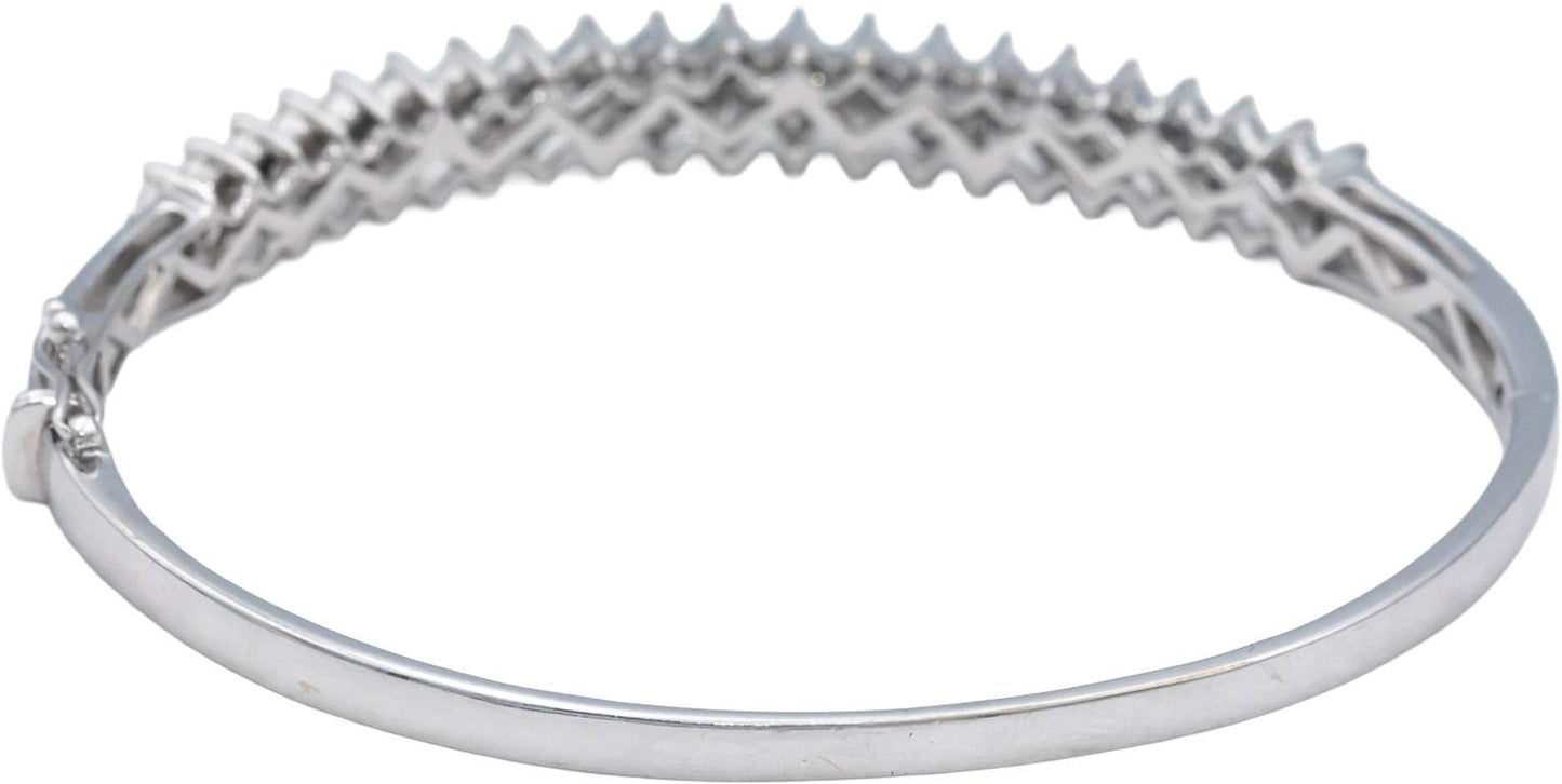 14k White Gold Jewelry 2.0CT Princess Cut Diamond Bangle Bracelet