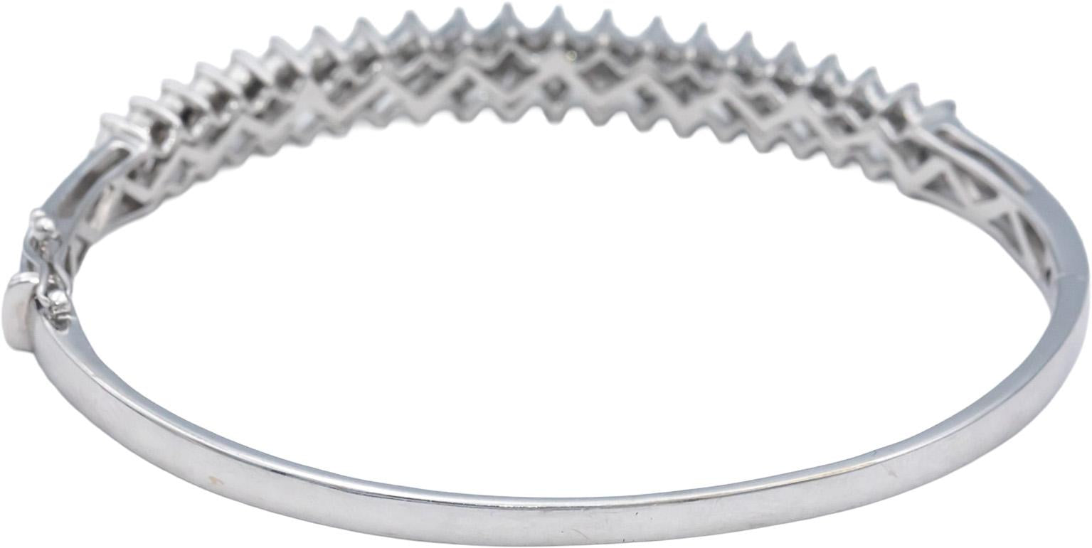 14k White Gold Jewelry 2.0CT Princess Cut Diamond Bangle Bracelet