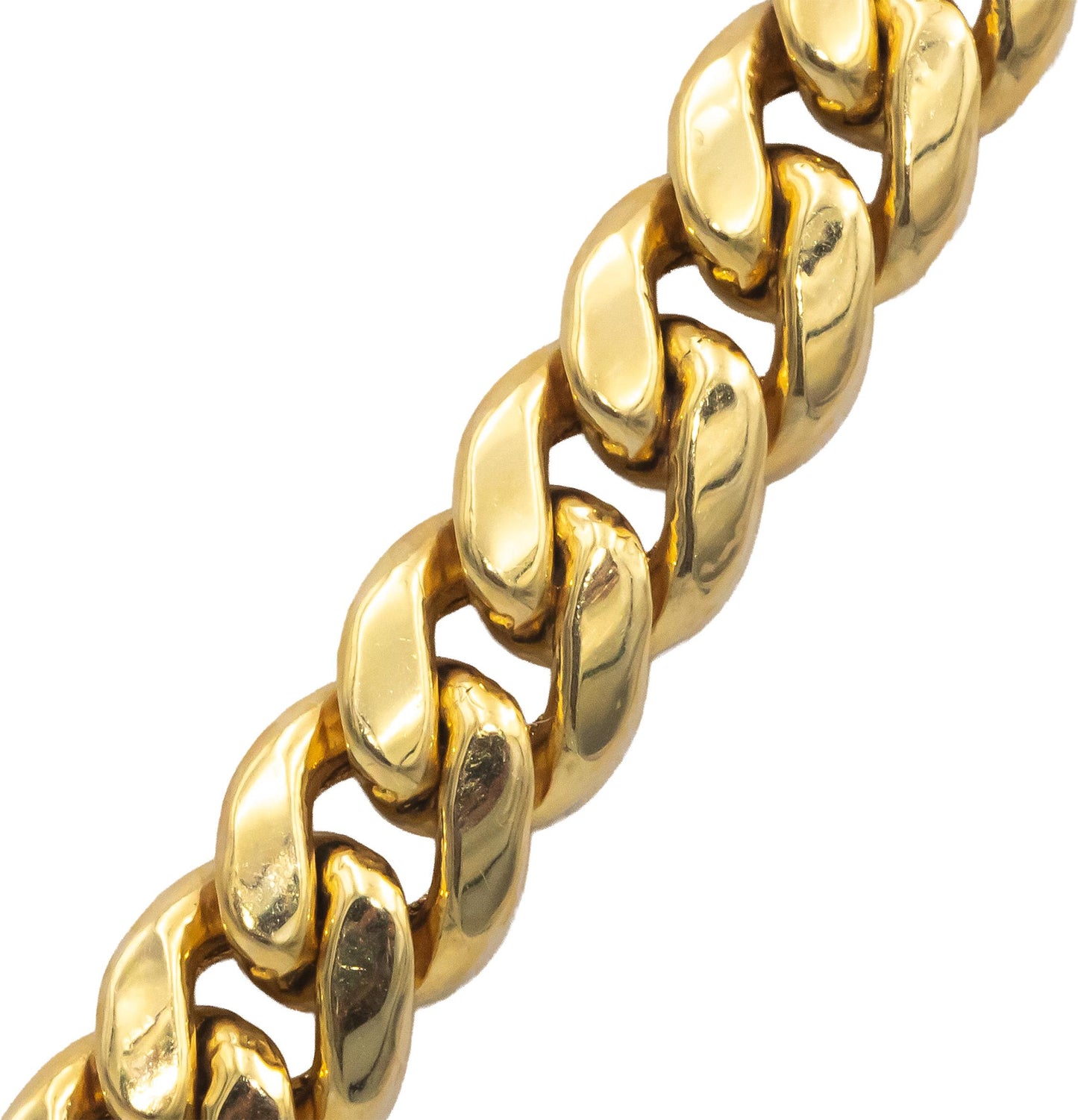 10k Yellow Gold Jewelry 22" Long/7.7mm Wide Hollow Cuban Link Chain Necklace