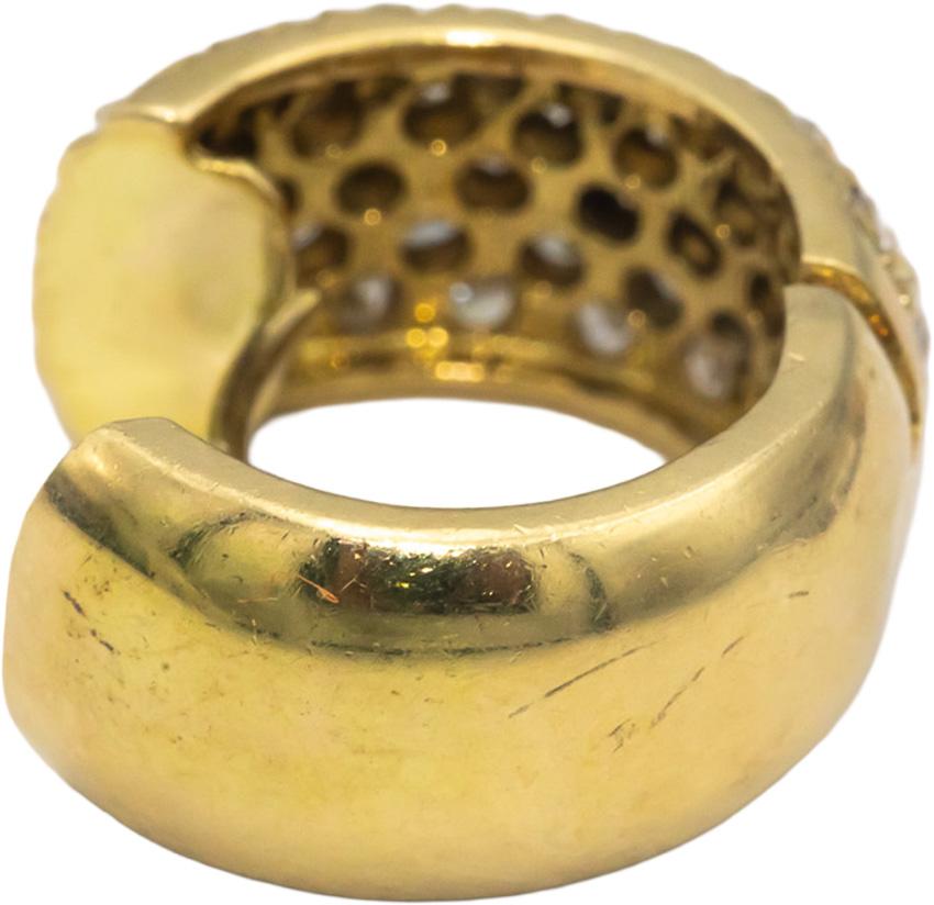 14k Yellow Gold VS Round Diamond Hoop Huggie Earrings 1.30CT