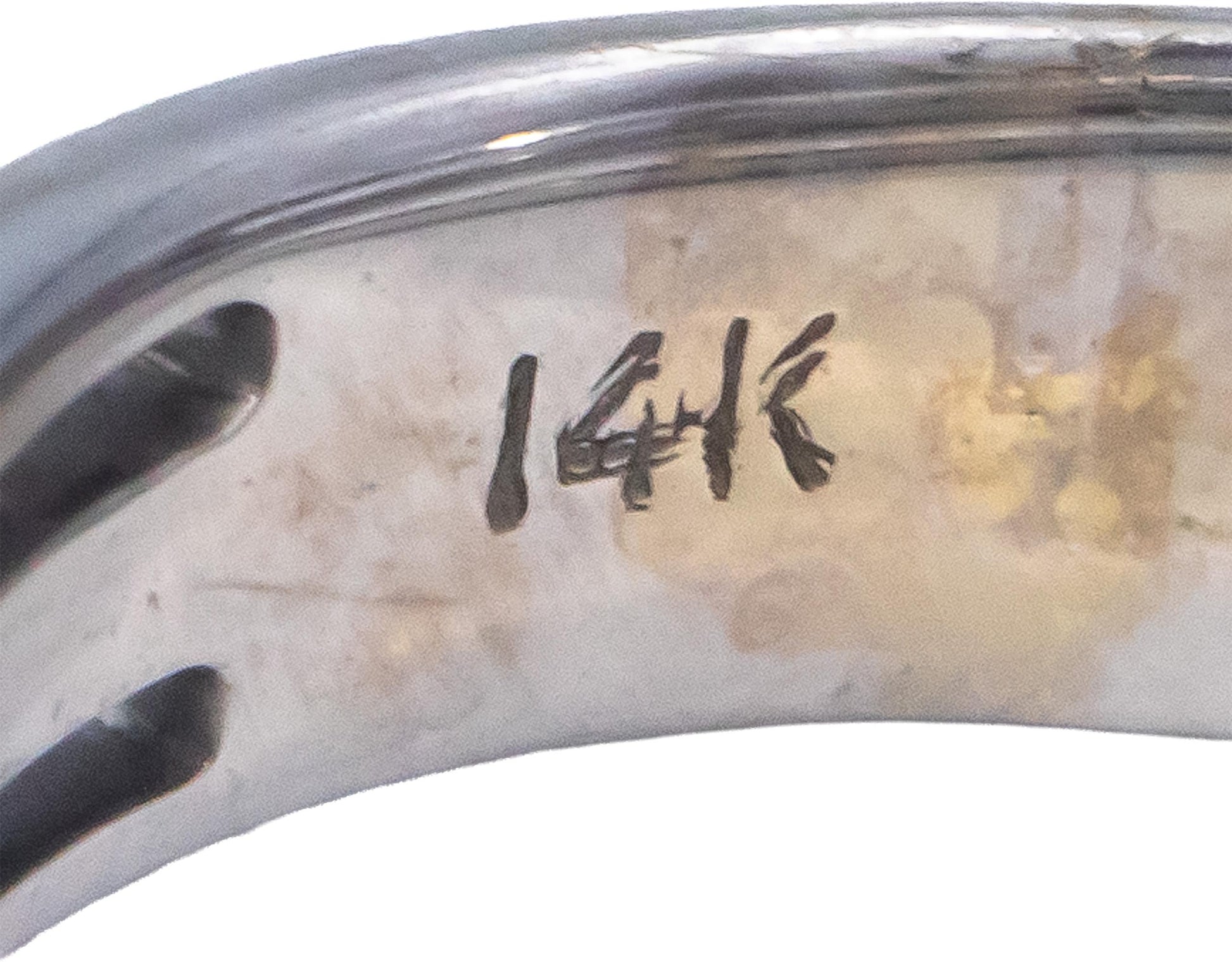 14k White Gold 0.45CT VS Round & Baguette Cut Diamond Band Ring Size 6.5