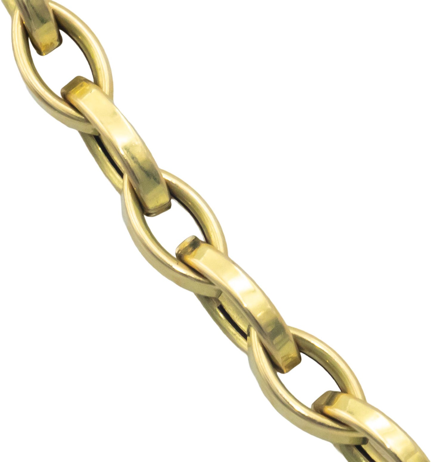 ROBERTO COIN 18k Yellow Gold Almond Link Chain Necklace 22" Long