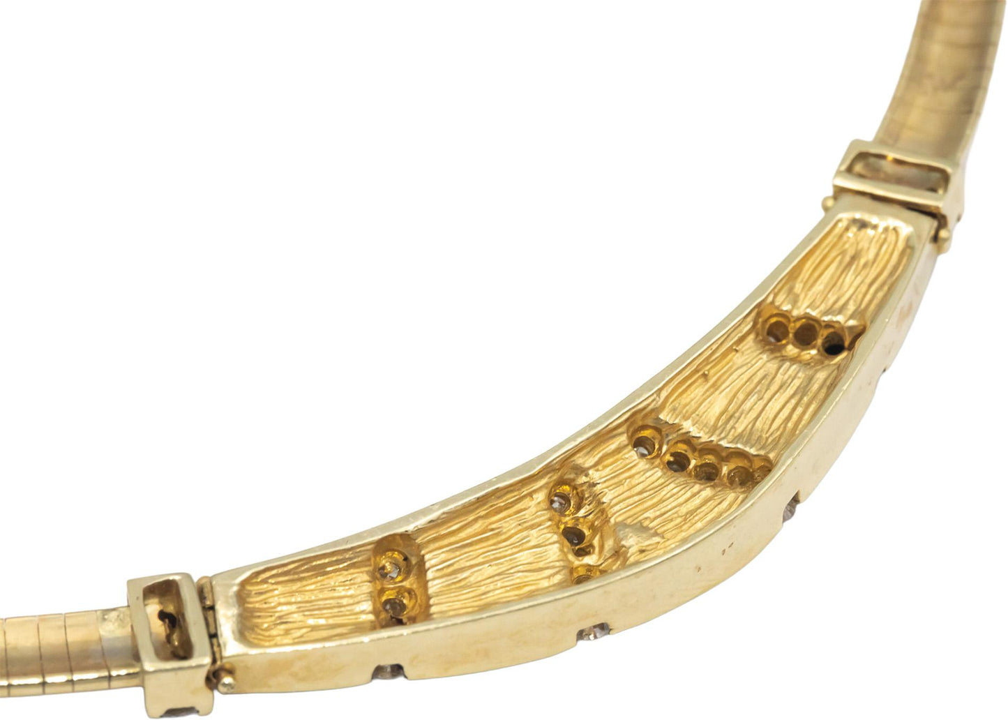 14k Yellow Gold Jewelry Round Diamond & Painted Enamel Collar Necklace 0.85CT