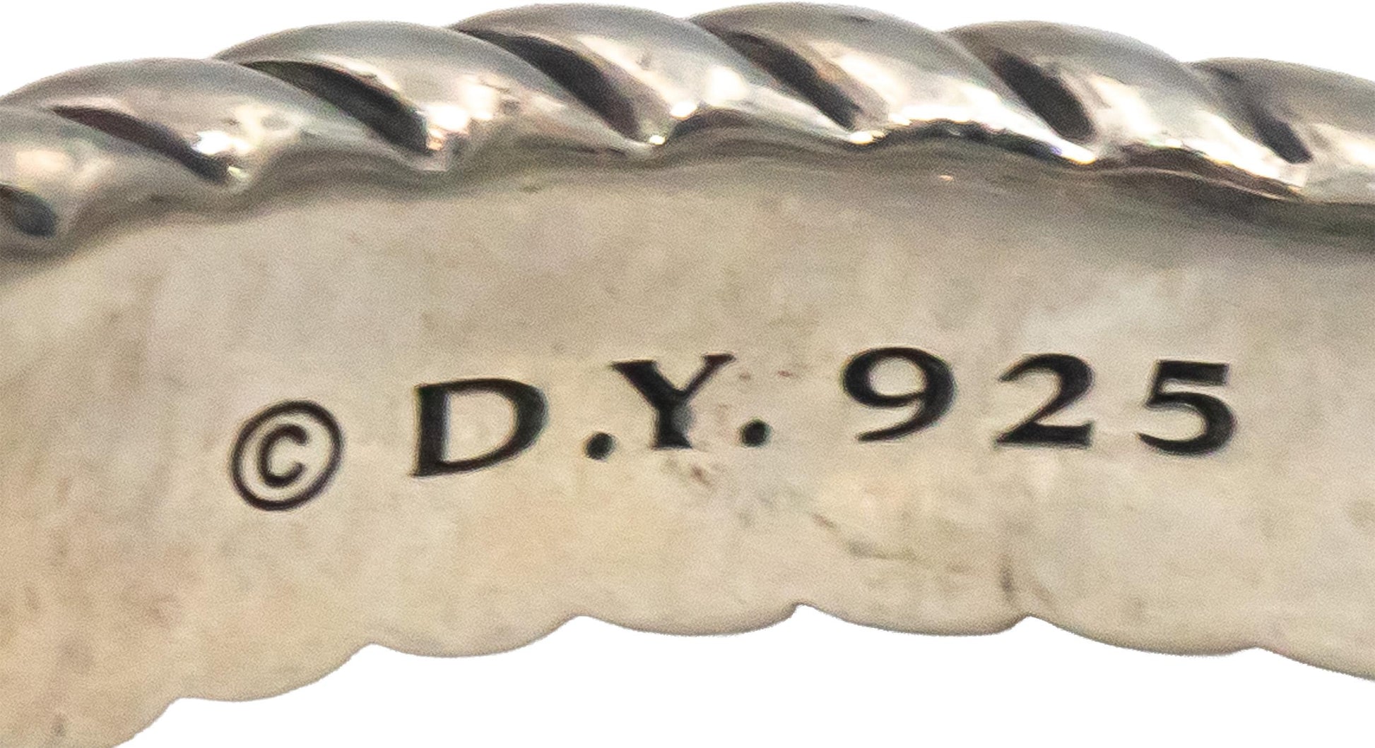 DAVID YURMAN VS Round Cut Diamond Wheaton Cable Ring 0.50CT Size 6.75