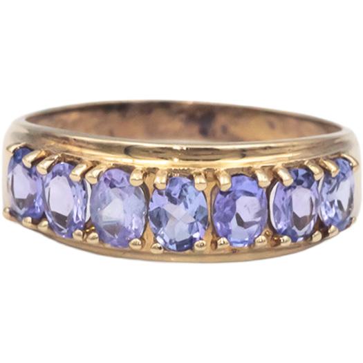 Tanzanite Oval Cut 10k Yellow Gold Jewelry Band Ring 1.0CT Size 6