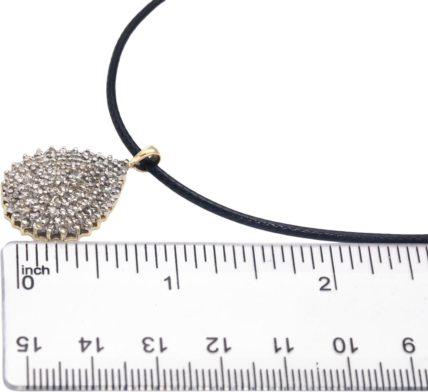 Diamond Round Cut 10k Yellow & White Gold Cluster Pendant Necklace 0.50CT