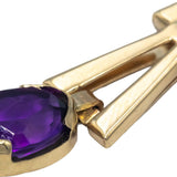 Amethyst Oval Cut 14k Yellow Gold Drop Dangle Earrings 3.0CT
