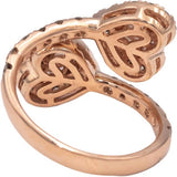 10k Rose Gold Jewelry Diamond Crossover Heart Ring 1.50CT Size 6.5