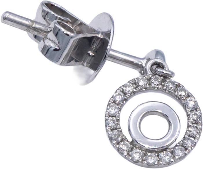 14k White Gold Round Cut Diamond Drop Dangle Earrings 0.20CT
