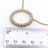 14k Yellow Gold Round Lab Grown Diamond Fixed Circled Pendant Necklace 2.60CT