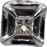 10k White Gold Round & Princess Cut Diamond Stud Earrings 0.25CT