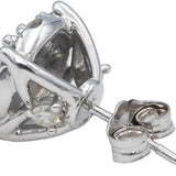 Round Diamond 10k White Gold Cluster Stud Earrings 1.20CT