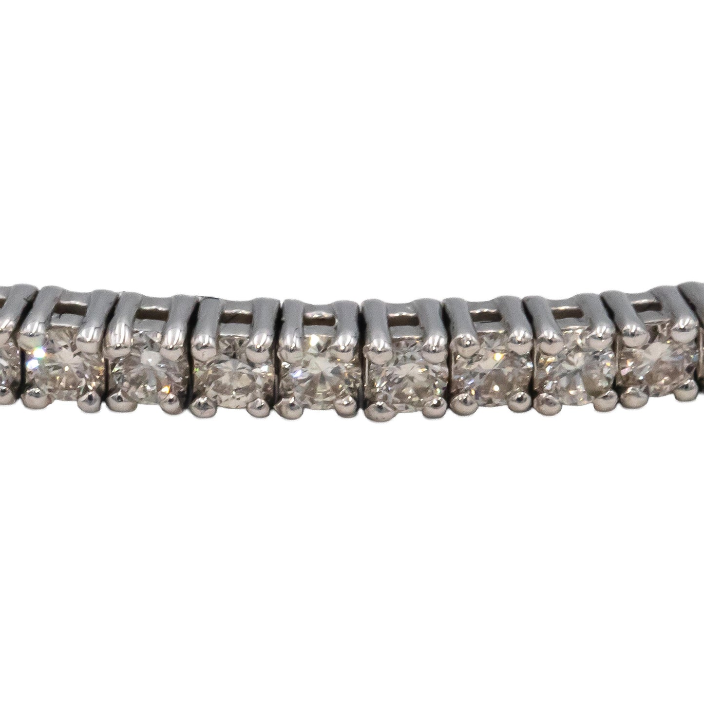 18k White Gold VS Round Diamond Semi-Flexible Bangle Bracelet 2.99CT