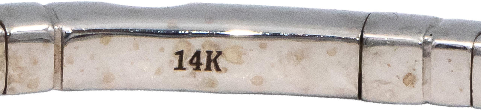 14k White Gold VS Round Diamond Flexible Bangle Bracelet 2.74CT