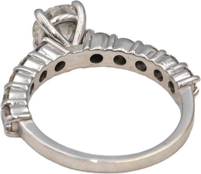 14k White Gold Round Diamond Engagement Ring 1.20CT w/ 0.70CT Center Size 4.75