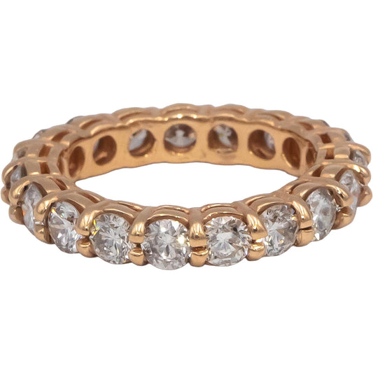 14k Rose Gold Round Diamond Eternity Band Ring 2.61CT Size 5.25