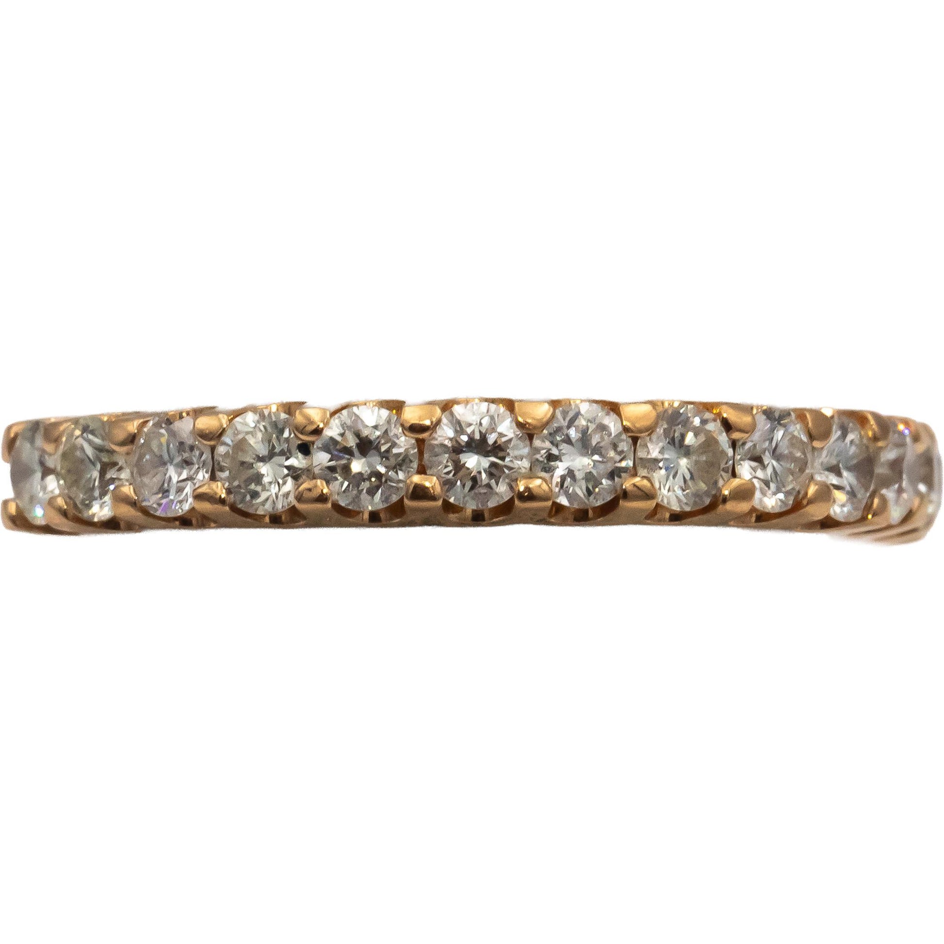 18k Rose Gold VS Round Diamond Half Eternity Band Ring 0.90CT Size 7