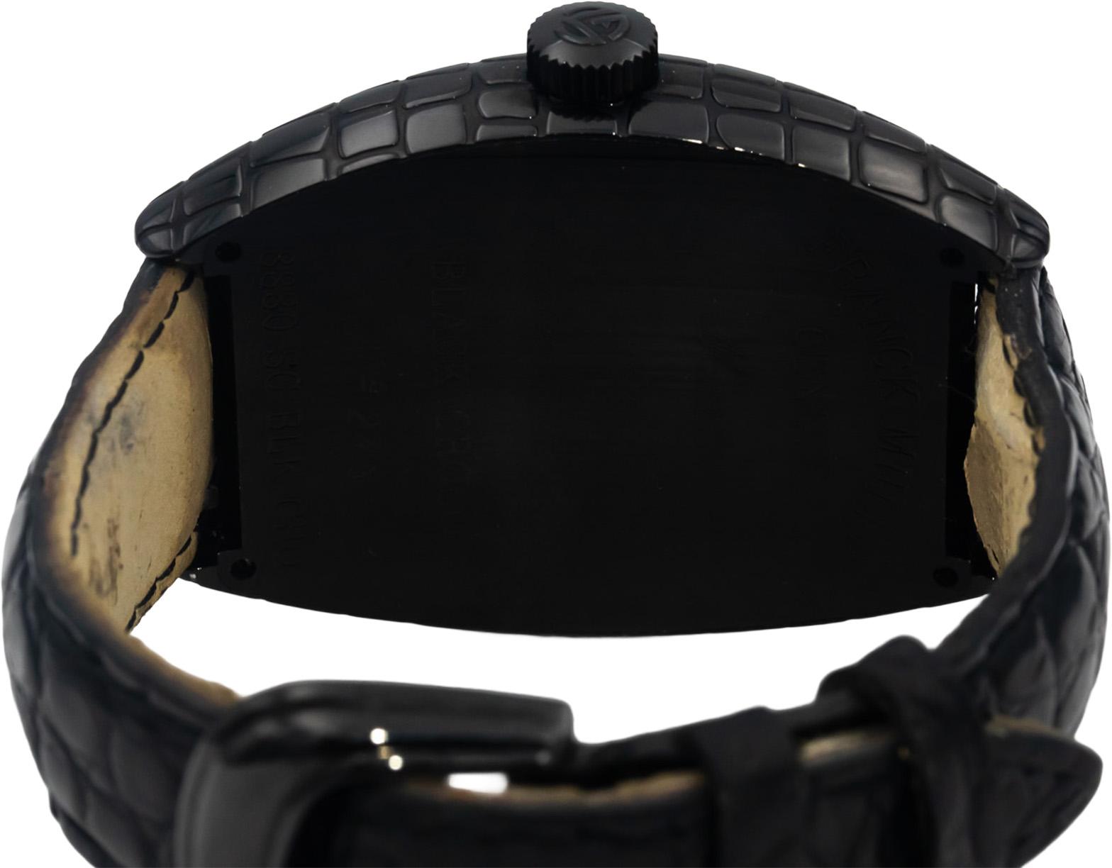 FRANCK MULLER Cintree Curvex "Black Croco" PVD Automatic Watch w/ Box & Papers