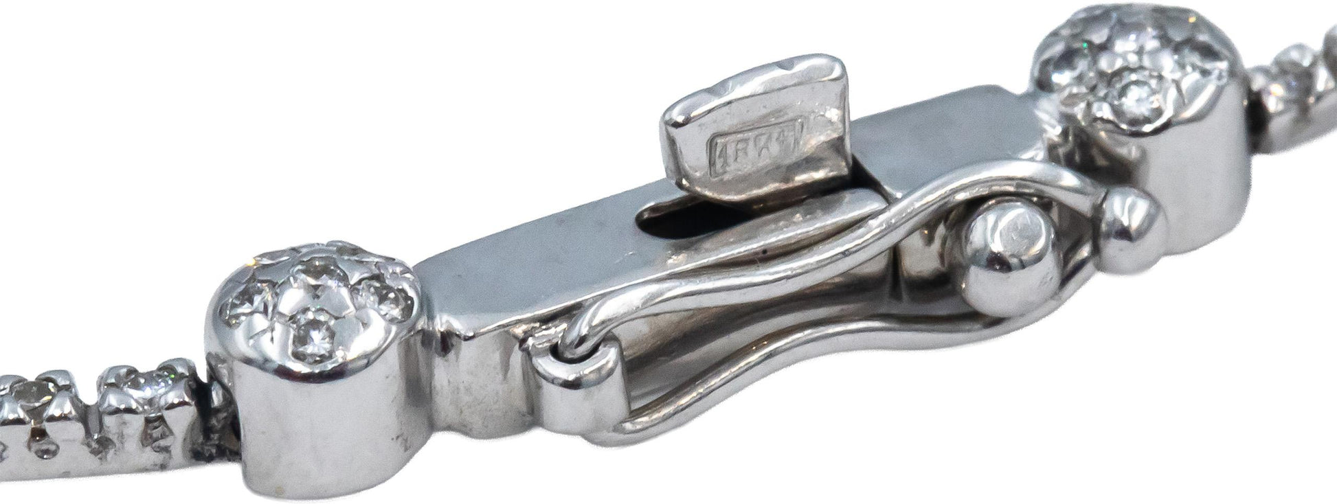 18k White Gold Round Diamond Fancy Link Bracelet 0.75CT