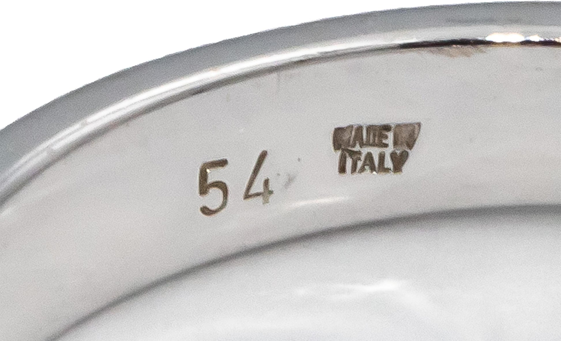 BLVGARI 18k White Gold VS Diamond & Onyx Flip Ring 0.14CT Size 7 Euro 54