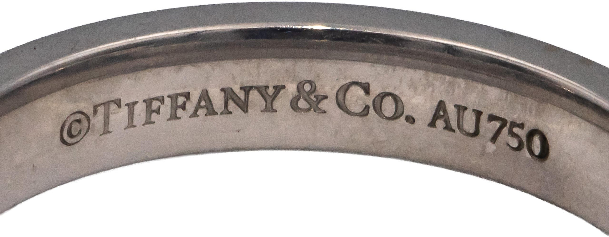 TIFFANY & CO. 18k White Gold VS Round Diamond 1837 Band Ring 0.03CT Size 10