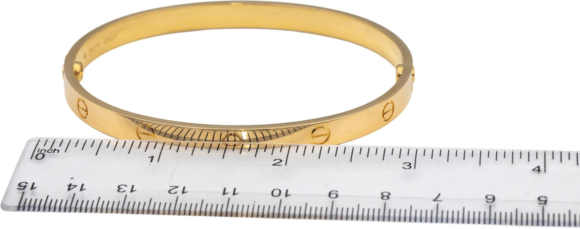 CARTIER 18k Gold Love Collection Screw Motif 6.0mm Bangle Bracelet Size 21 $7950