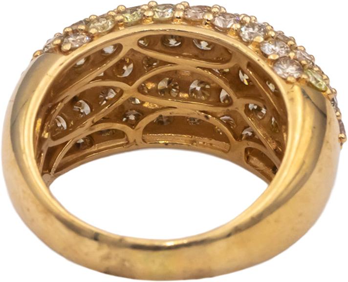 14k Yellow Gold Round Diamond Cluster Dome Ring 2.40CT Size 8