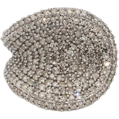 14k White Gold Round Diamond Cluster Cocktail Ring 2.0CT Size 7