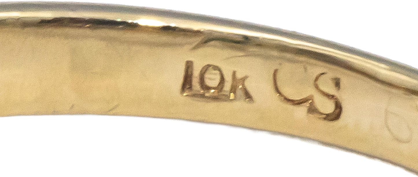 10k Yellow Gold Heart Cut Green Sapphire & Round Diamond Cocktail Ring 0.91CT