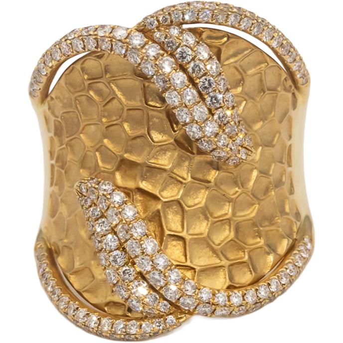 MOUAWAD 18k Yellow Gold VS Round Diamond Floral Cocktail Ring 1.25CT Size 7.25