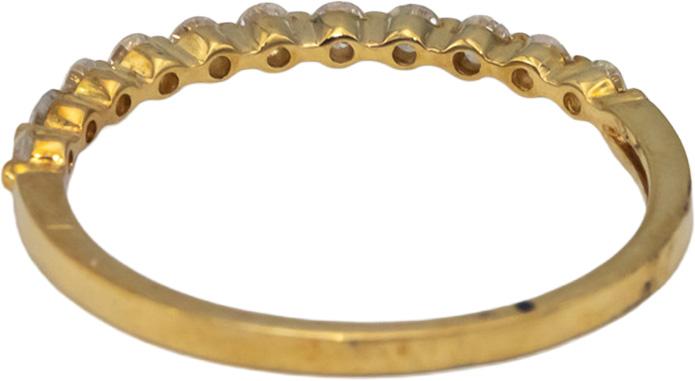 18k Yellow Gold VS Round Diamond Band Ring 0.25CT Size 7