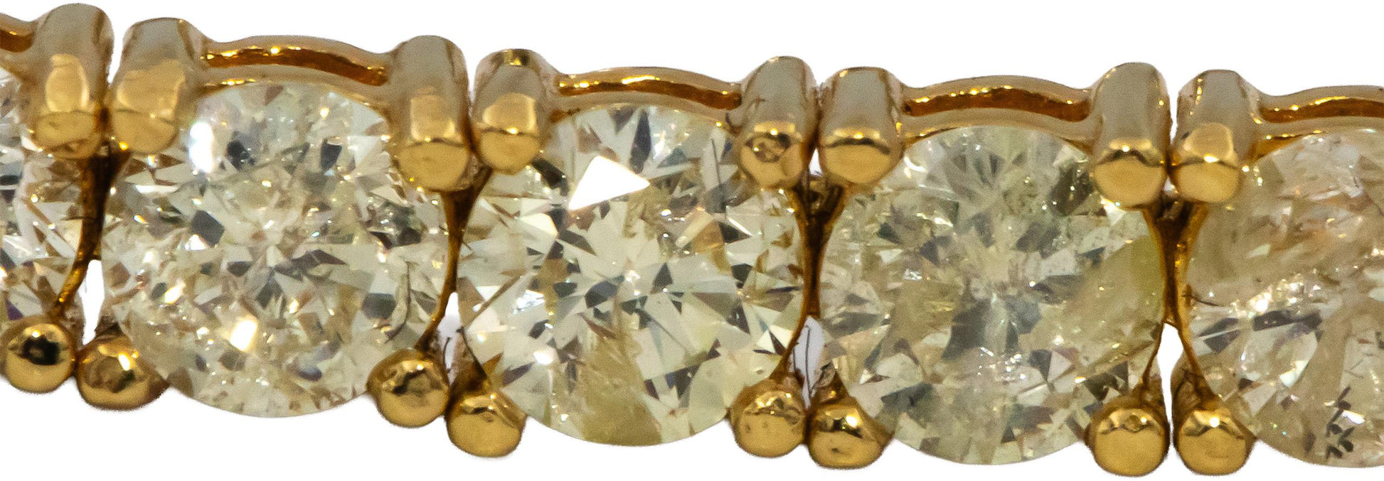 14k Yellow Gold Round Diamond Tennis Bracelet 6.45CT
