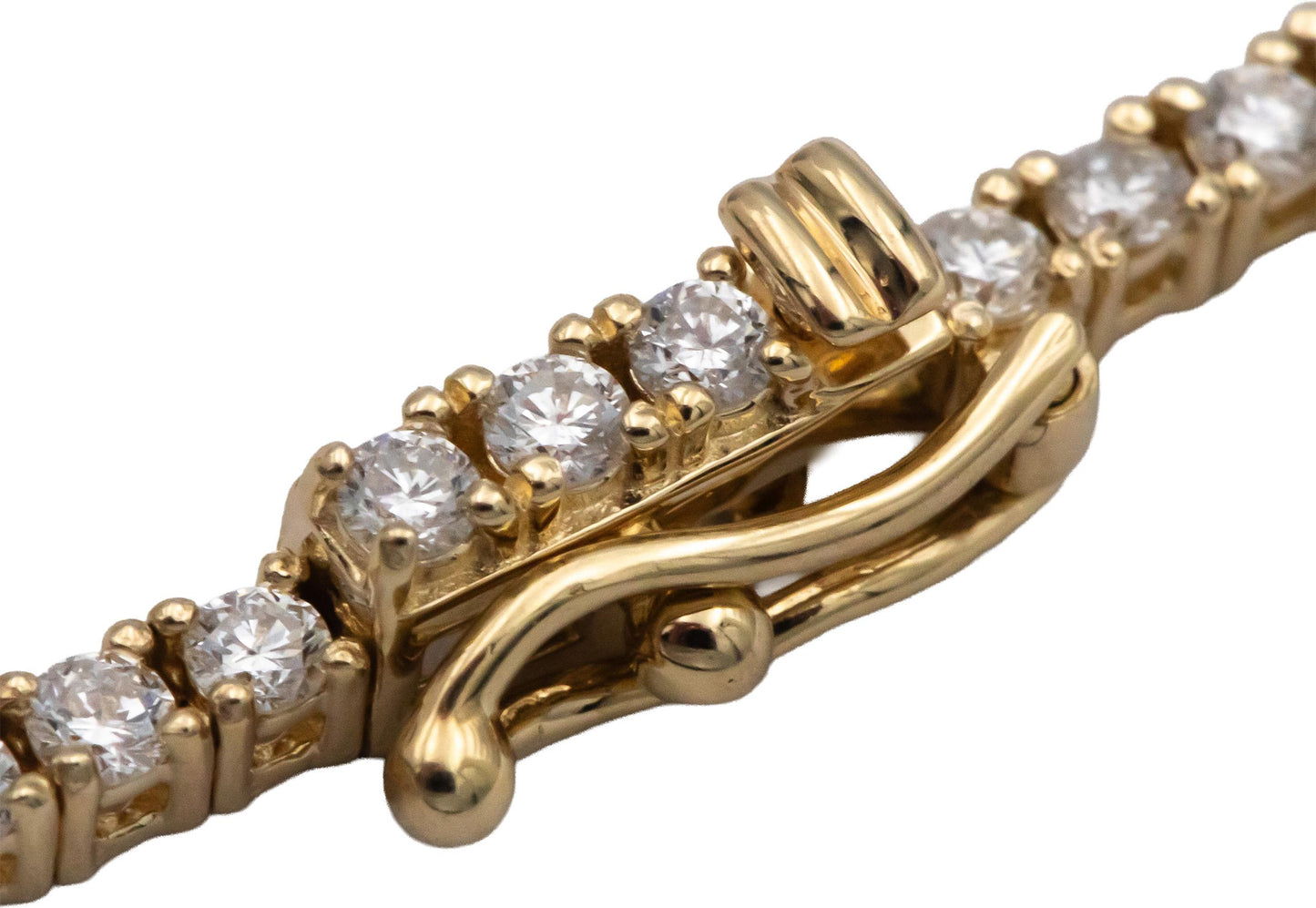 14k Yellow Gold VS Round Diamond Tennis Necklace 4.41CT