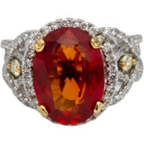 GIA 14k Gold Lab-Grown Sapphire and Round Diamond Ring 0.75CT Size 7.25