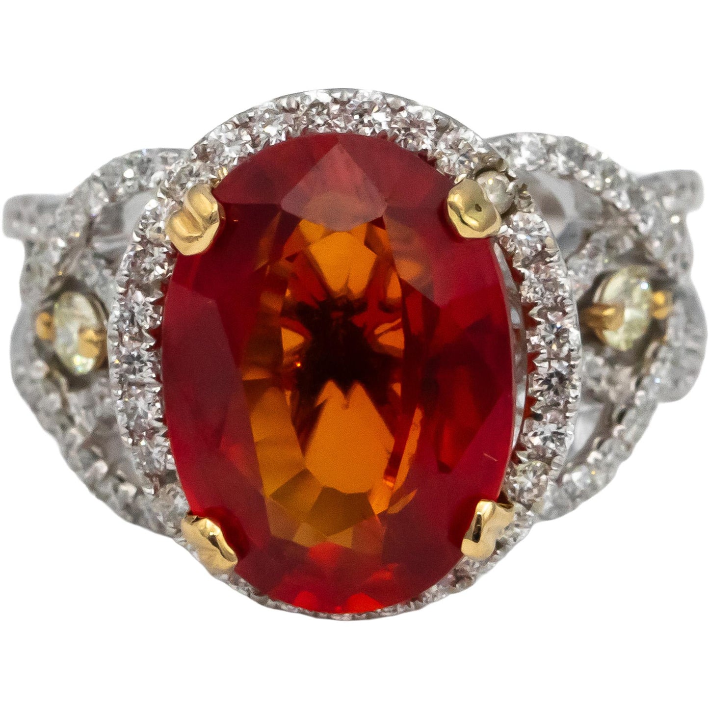GIA 14k Gold Lab-Grown Sapphire and Round Diamond Ring 0.75CT Size 7.25