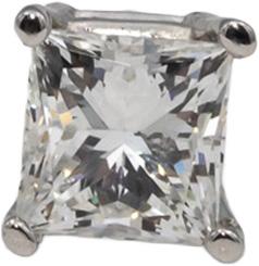 14k White Gold Princess Cut Diamond Stud Earrings 1.61CT