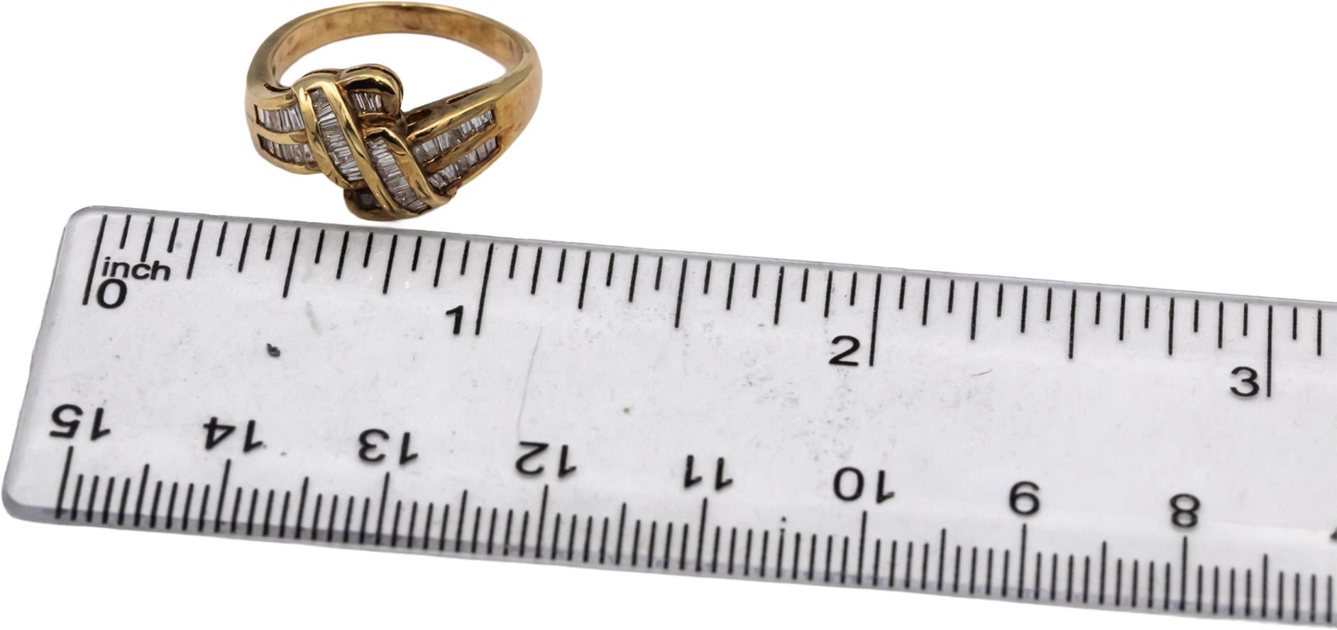 14k Yellow Gold Baguette Channel Set Diamond Ring 0.25CT Size 6.5