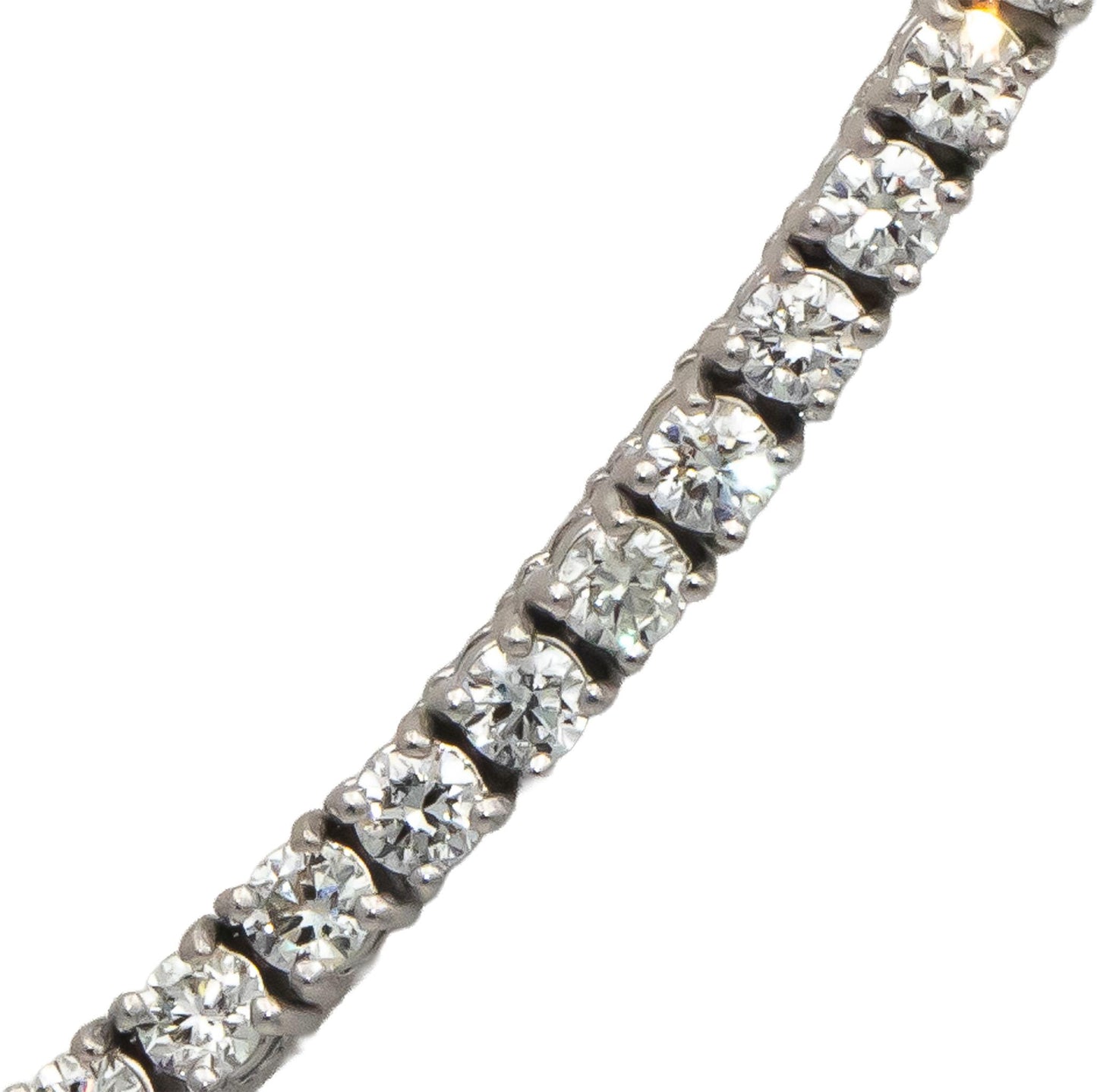 14k White Gold VS Round Diamond Tennis Necklace 7.76CT