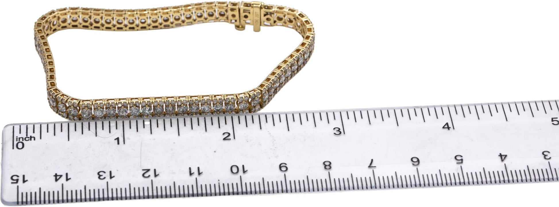 10k Yellow Gold Round Diamond Tennis Line Bracelet 6.0CT