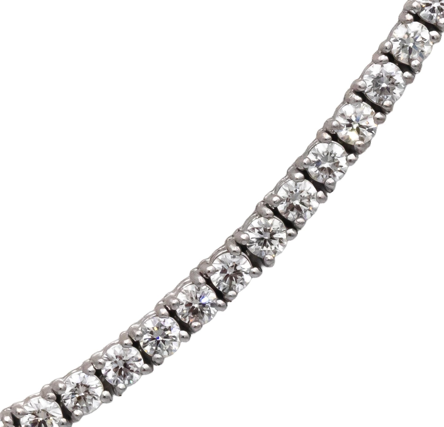 14k White Gold VS Round Diamond Tennis Necklace 7.78CT