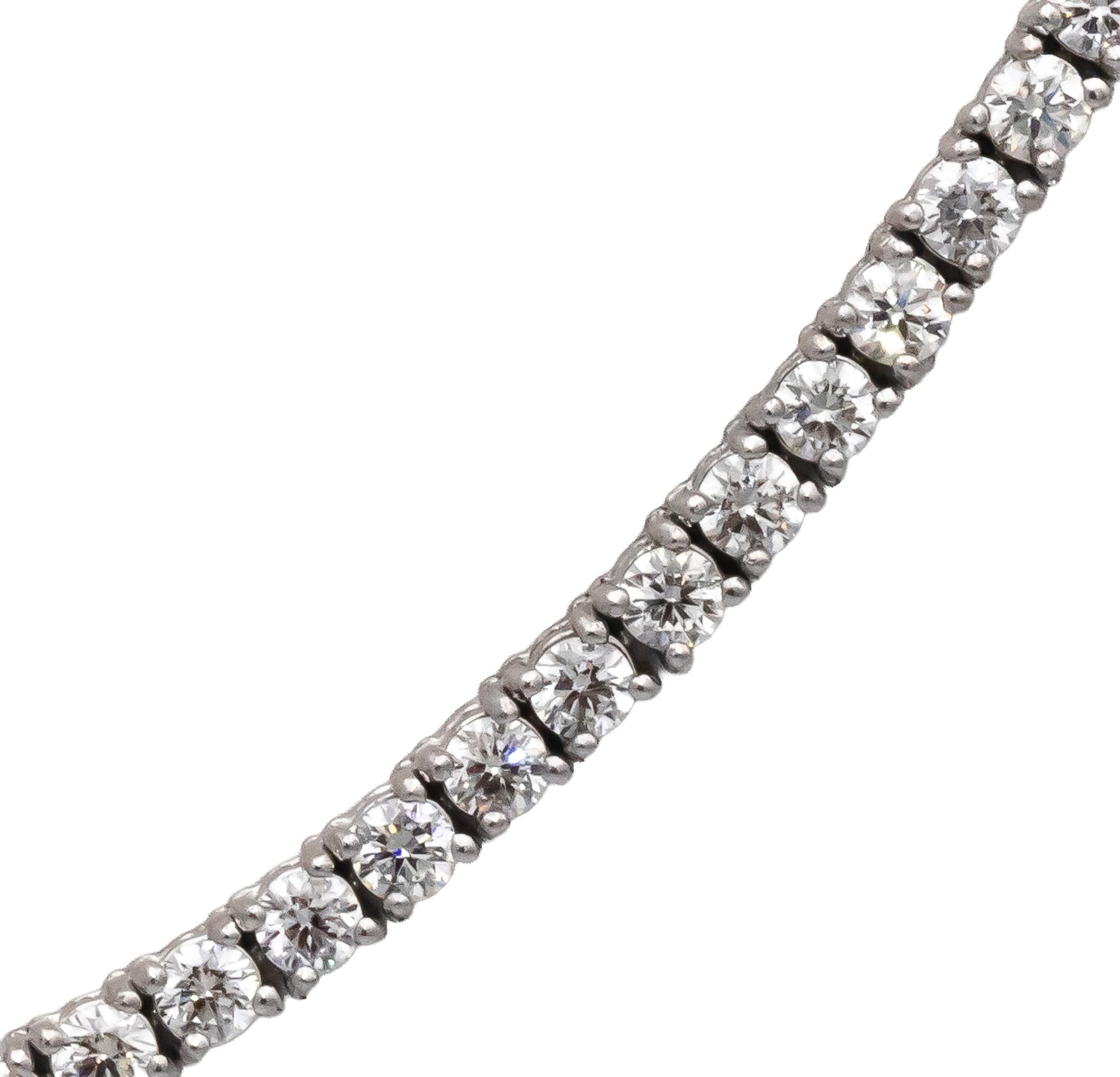 14k White Gold VS Round Diamond Tennis Necklace 7.78CT