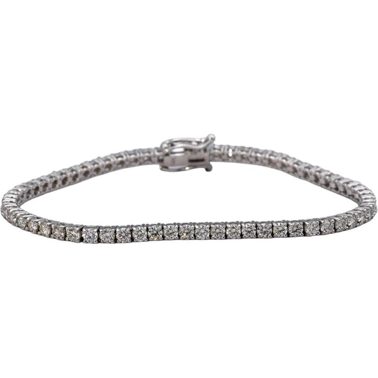 14k White Gold VS Round Diamond Tennis Bracelet 4.43CT